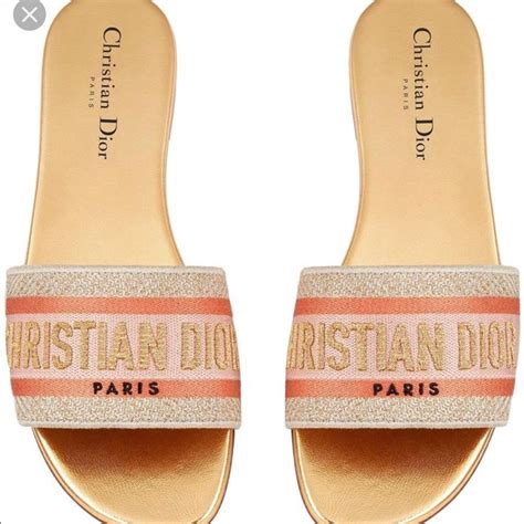 dior cream sandals|christian Dior flat sandals.